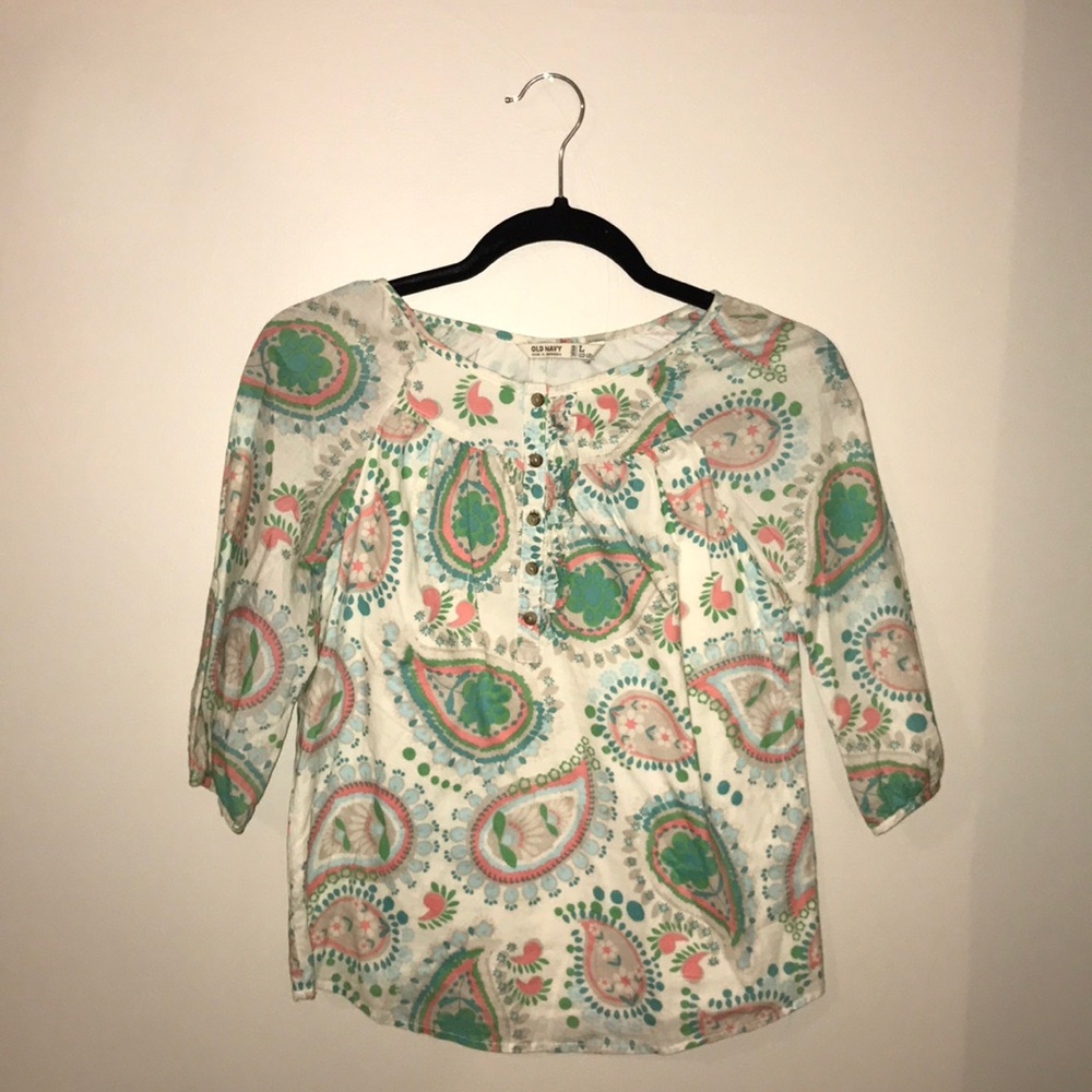 Old Navy, Paisley pattern, Quarter sleeve